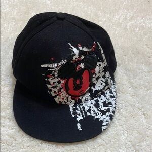 Disney Angry Mickey Mouse Youth SnapBack Hat Black Red Graphic Cap OS